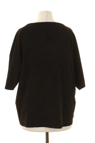 Schwarze Bluse im Wildleder-Look