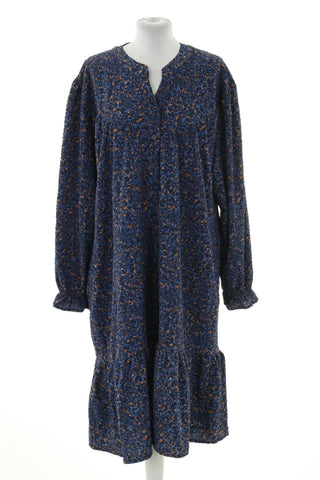 Dunkelblaues Kleid mit Muster