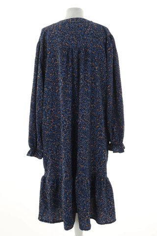 Dunkelblaues Kleid mit Muster