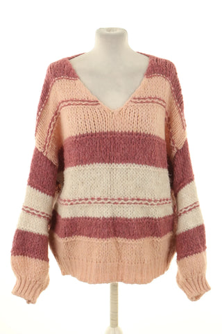 Pullover mit Streifen 18% Wolle