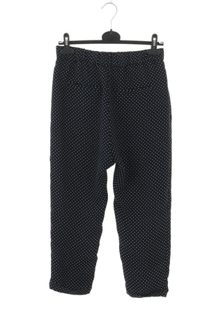 Dunkelblaue Caprihosen mit Punkten