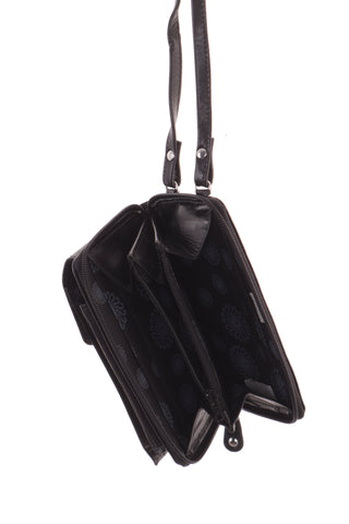 Schwarze Lederbrieftasche