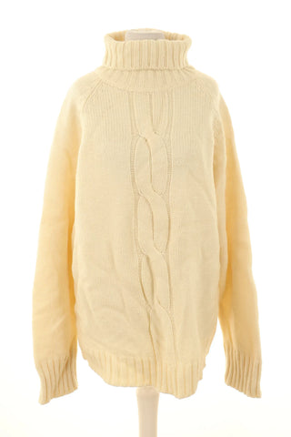 Cremiger Rollkragenpullover 30% Wolle