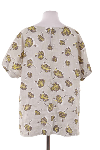 Bluse Blumen 100% Leinen