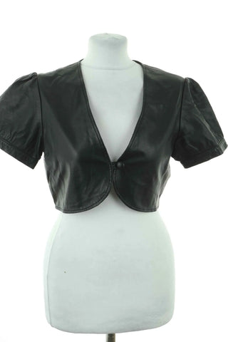 Schwarzes Bolero 100% Leder