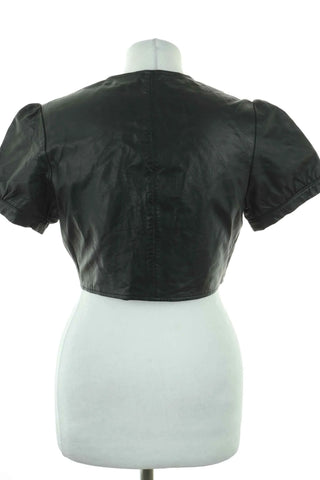 Schwarzes Bolero 100% Leder