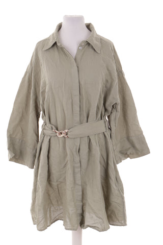 Grünes Kleid, 52 % Leinen