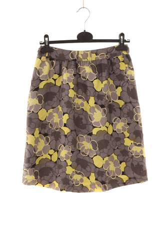 Rock mit Blumenmuster 100% Seide