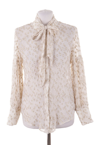 Bluse mit Muster, 72 % Seide