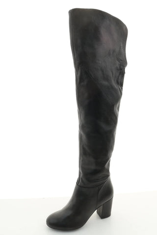 Schwarze Lederstiefel