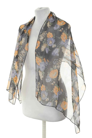 Dünner Schal mit Blumen