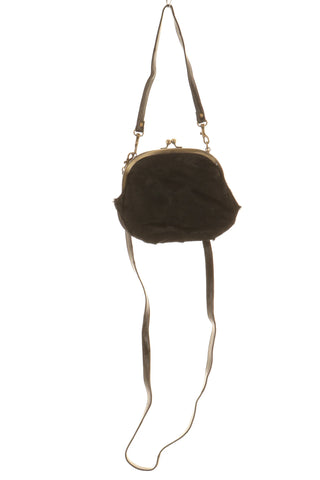 Schwarze Tasche aus echtem Leder