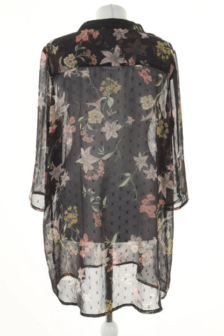 Schwarze Tunika mit Blumenmuster