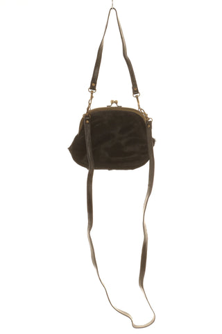 Schwarze Tasche aus echtem Leder
