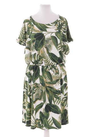 Kleid mit Muster, 55 % Leinen
