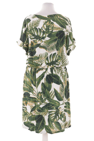 Kleid mit Muster, 55 % Leinen