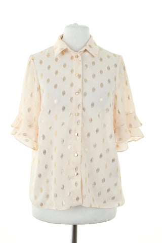 Beige Bluse mit Muster