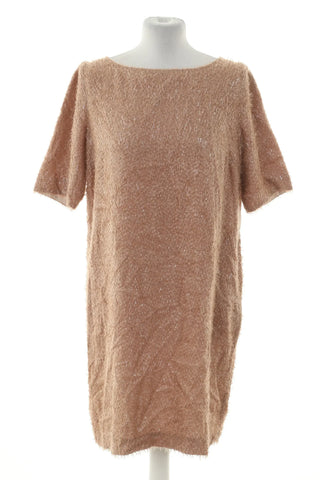 Beiges Kleid 85% Seide