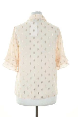 Beige Bluse mit Muster