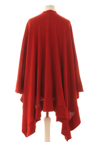 Rotes Poncho 50% Wolle