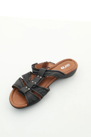 Schwarze Ledersandalen