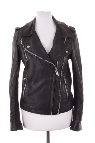 Schwarze Jacke aus 100 % Leder