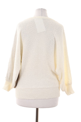 Beige-weißer Pullover