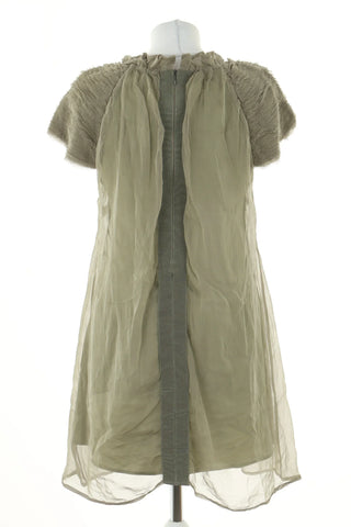 Grünes Seidenkleid