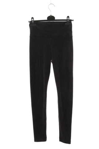 Schwarze Samt-Leggings