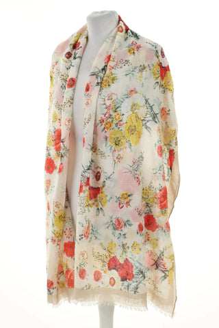 Dünner Schal mit Blumen