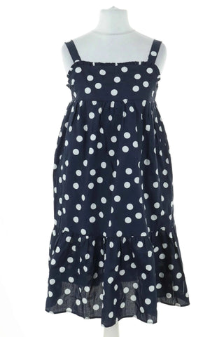 Marineblaues Kleid mit Punkten