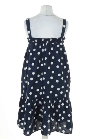 Marineblaues Kleid mit Punkten