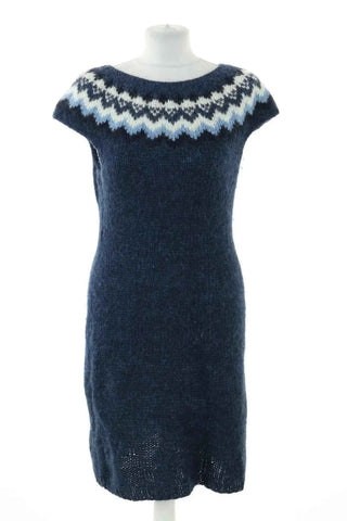 Dunkelblaues Wollkleid