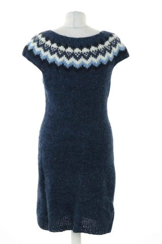 Dunkelblaues Wollkleid