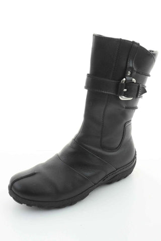 Schwarze Lederstiefel