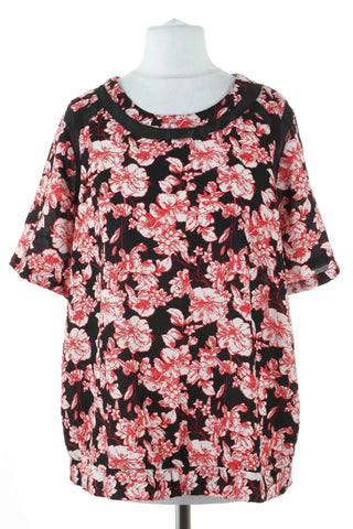Schwarzes Blusentop mit Blumenmuster