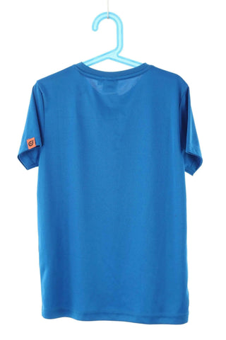 Blaues T-Shirt mit Muster