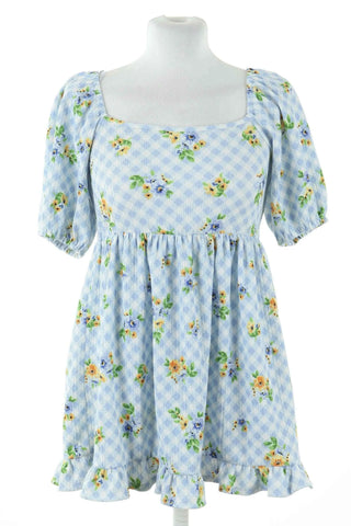 Bluse blau mit Muster