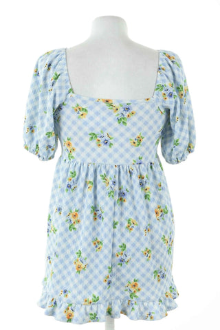 Bluse blau mit Muster