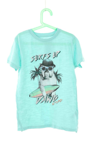 Minzfarbenes T-Shirt mit Muster