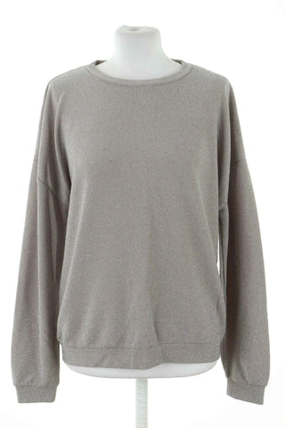 Beiger glänzender Pullover