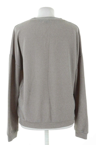 Beiger glänzender Pullover