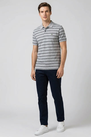 Męska Koszulka Polo Lacoste w Paski - Szara