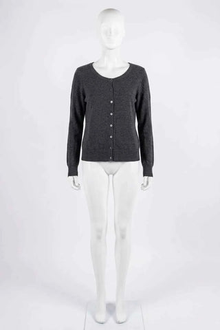 Sweter damski rozpinany z dzianiny - Szary
