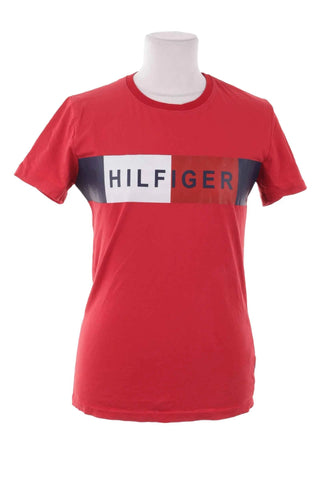 T-shirt bawełniany Hilfiger - Czerwony