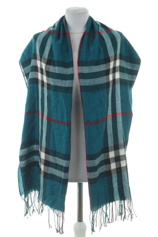 Marineblauer Schal mit Karomuster